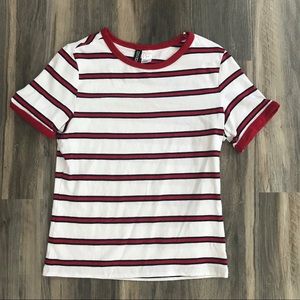 Red White & Blue Striped Tee